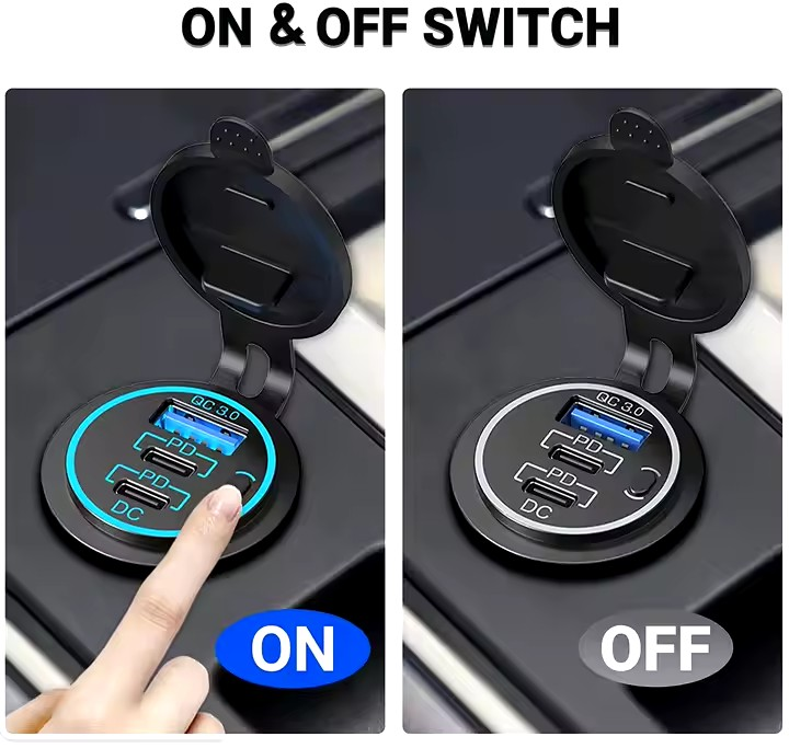 USB Type C & QC3.0 Charging Port Socket