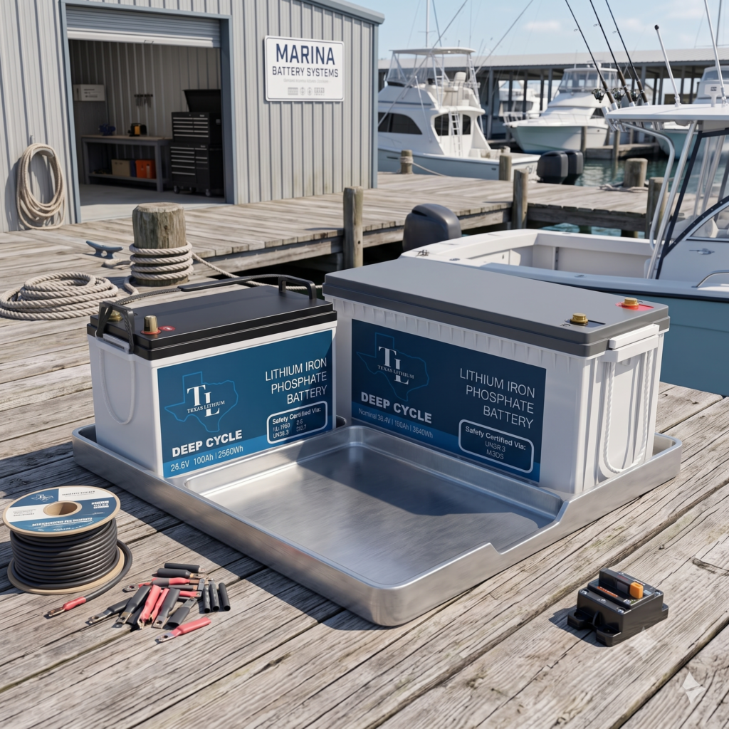 Texas Lithium 24V 100Ah Group 31 LiFePO4 Marine grade battery